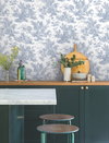 Campagne Toile Blue & White Wallpaper, by York Wall, 33' length x 1'8.5" width x 0.02" depth thumbnail 6