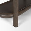 Romi Dark Brown Wood with 3 Shelves Oval Console Table, by Mercana, 80" length x 19" width x 30" height thumbnail 10