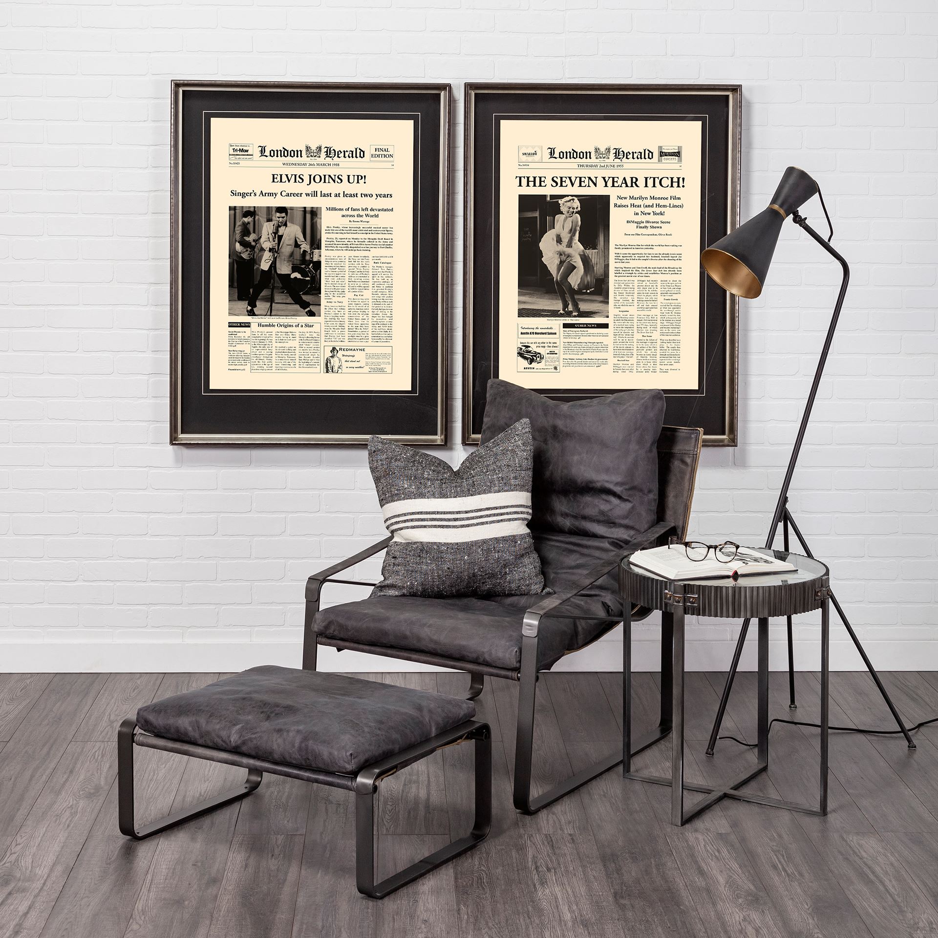 Hornet II Black Leather Body Metal Frame Accent Chair, by Mercana, 27.17" length x 36.61" width x 34.25" height View 3