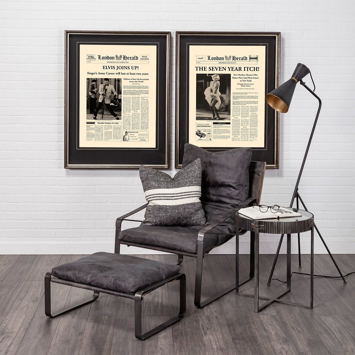 Hornet II Black Leather Body Metal Frame Accent Chair, by Mercana, 27.17" length x 36.61" width x 34.25" height View 3
