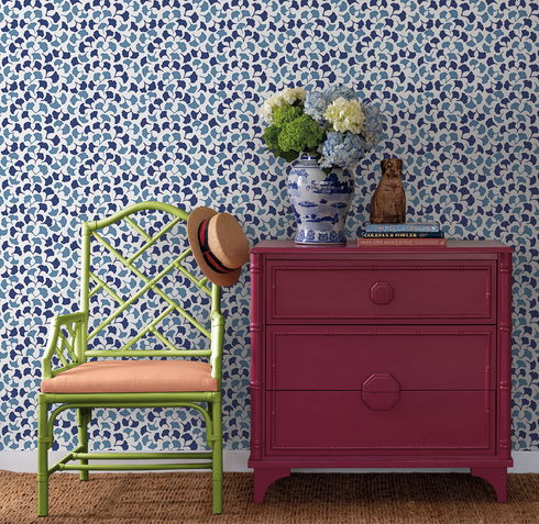 Forest Glade Navy Blue Peel & Stick Wallpaper