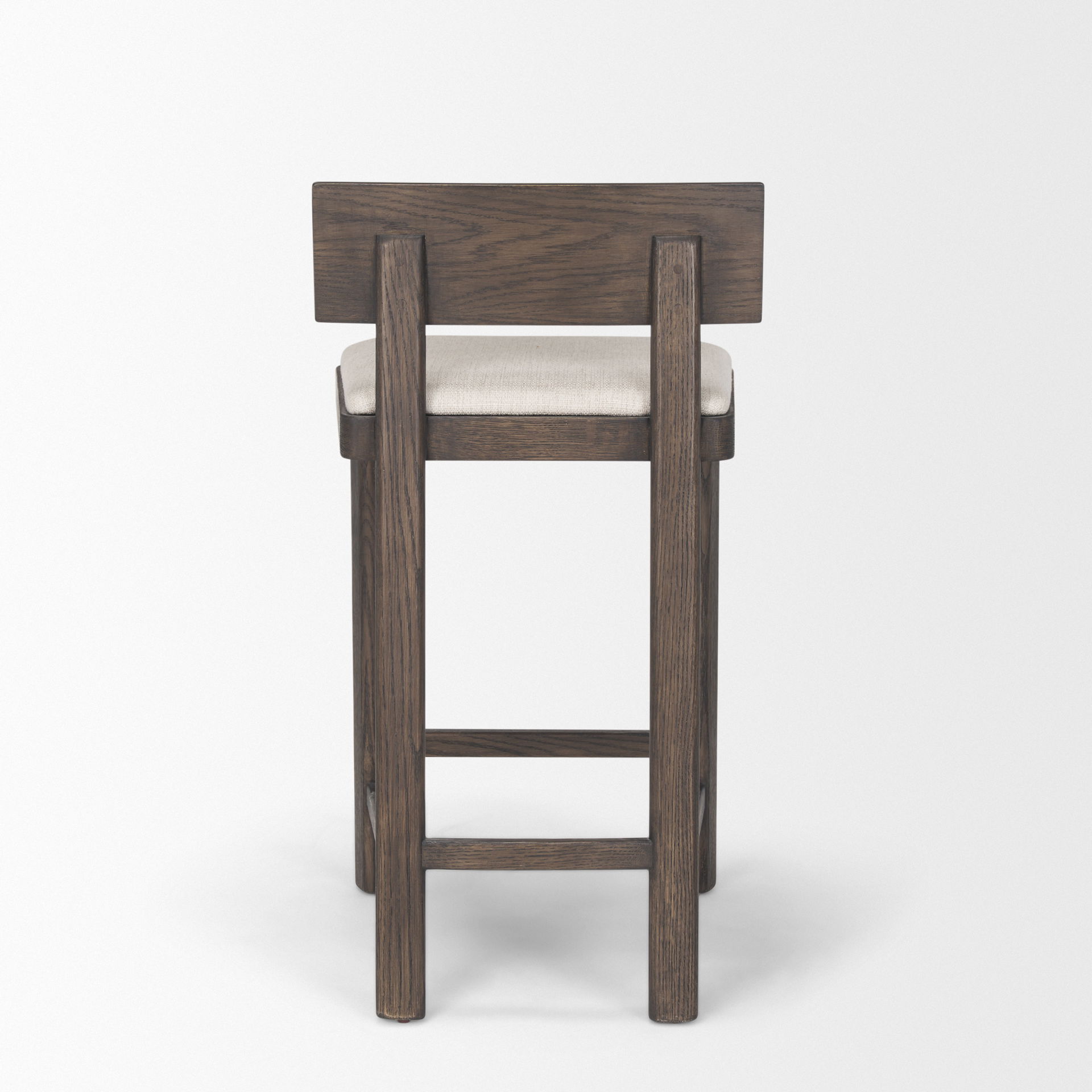 Soren Dark Brown Wood with Oatmeal Fabric Counter Stool large image 