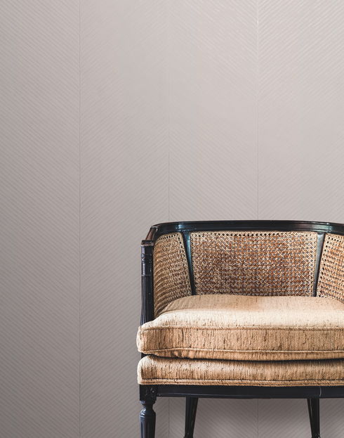 Palm Chevron Grey & Silver Wallpaper