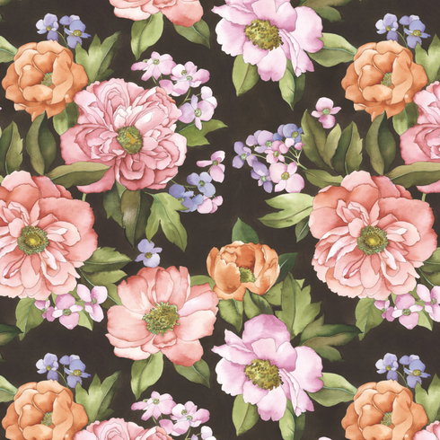 Watercolor Floral Bouquet Peel & Stick Wallpaper
