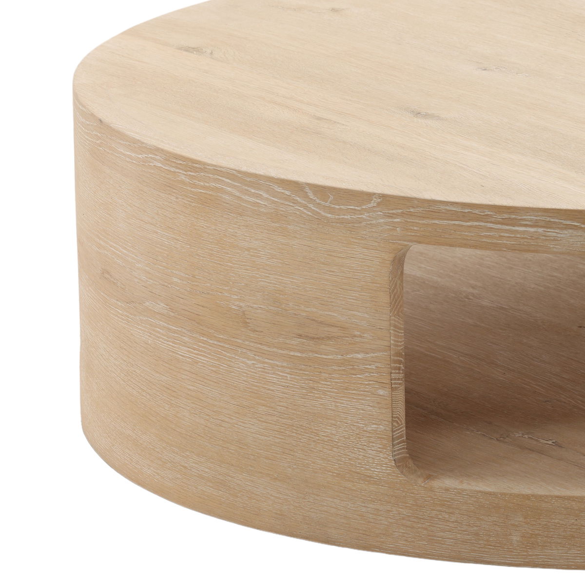 Hilaire Coffee Table Light Natural, by Dovetail, 51" width x 15.25" height x 51" diameter x 51" depth View 5