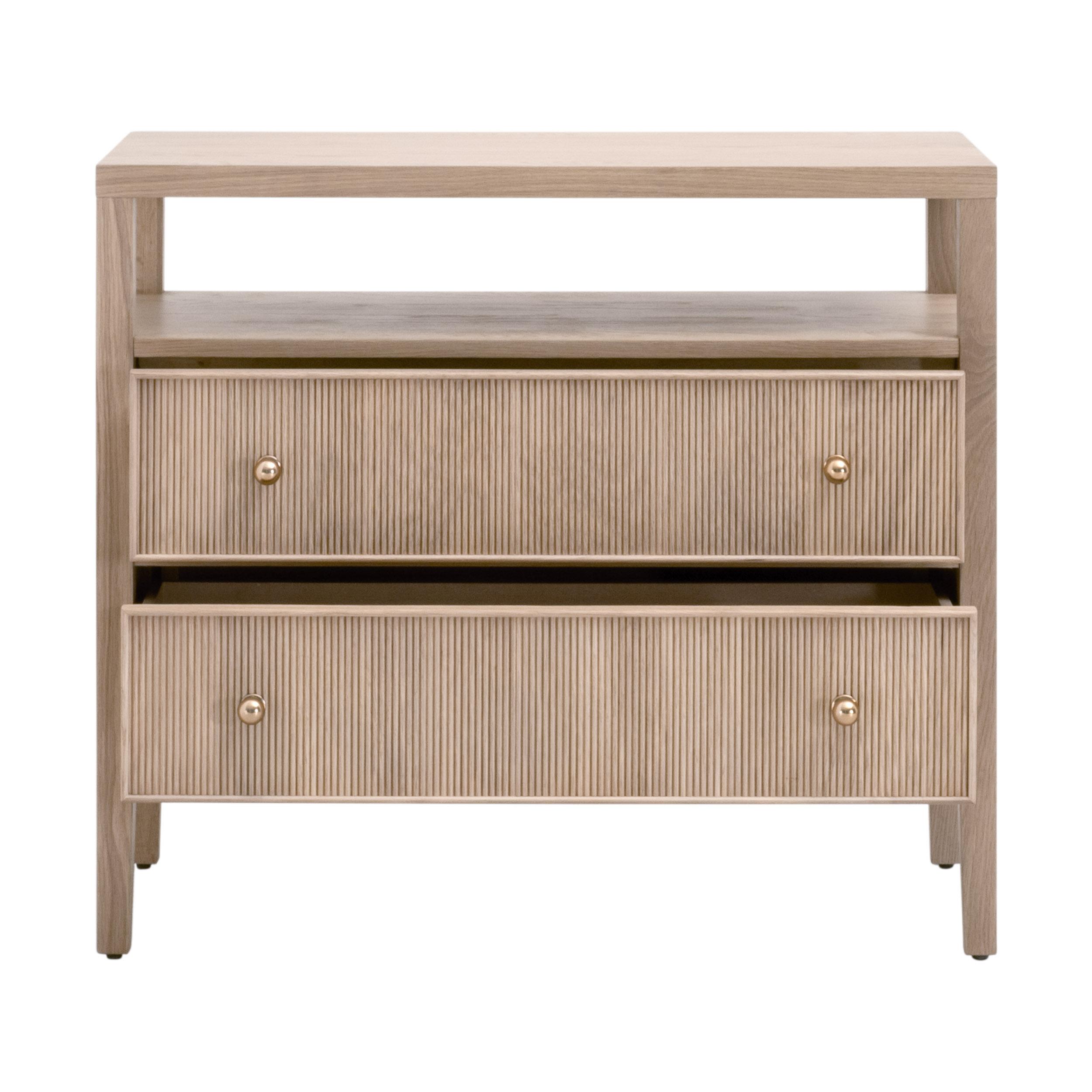 Highland Open Shelf 2-Drawer Nightstand, by Essentials for Living, 34" width x 30" height x 17" depth View 2