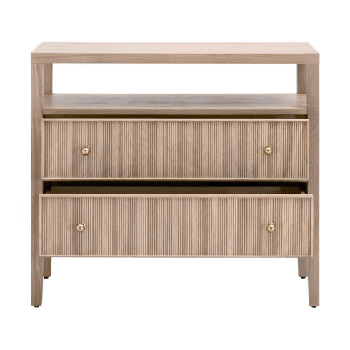 Highland Open Shelf 2-Drawer Nightstand