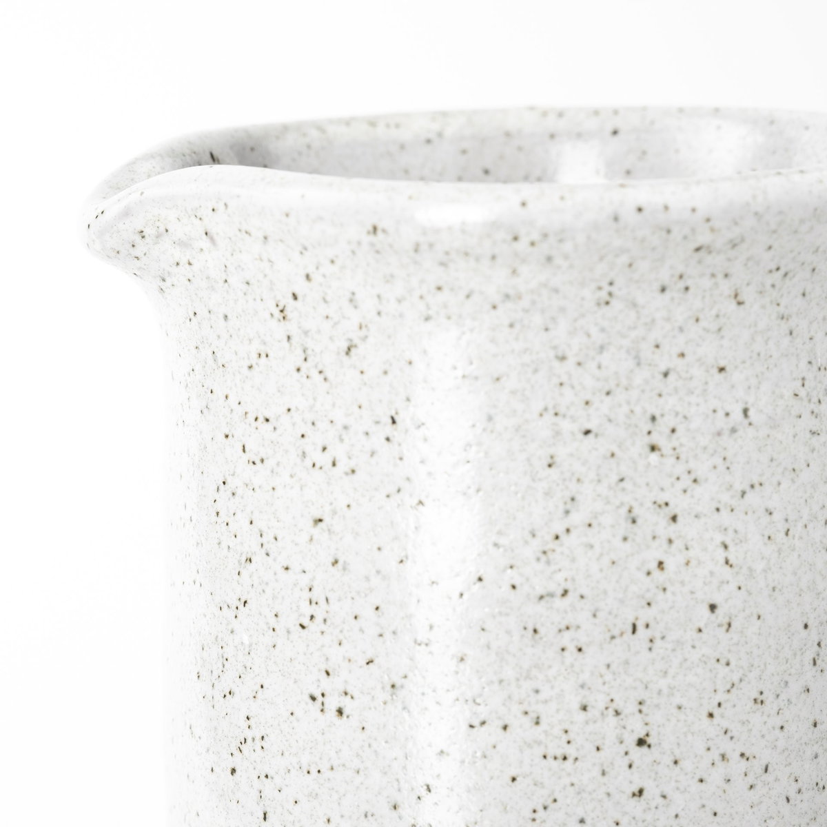 Frieda Small Freckled Gray Ceramic Jug, Decorative Jar by Mercana, 5.32" length x 3.74" width x 8.86" height View 9