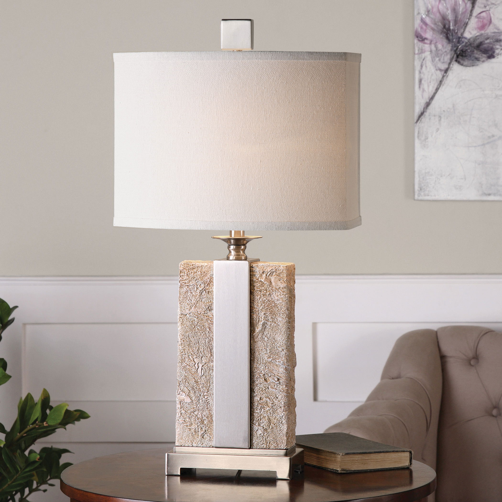 Bonea Stone Ivory Table Lamp large image 