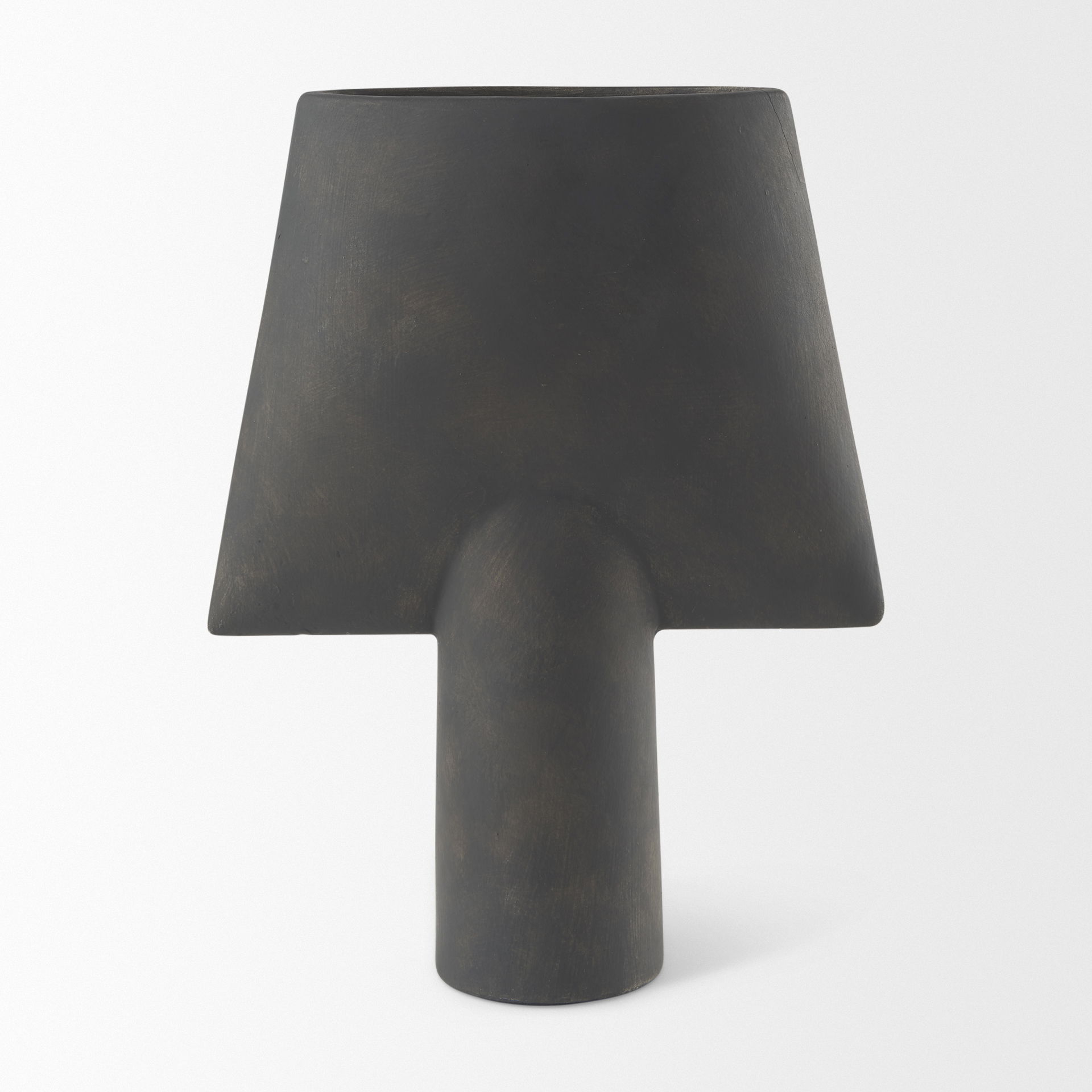 Rylee 13.0H Dark Brown Ceramic Vase large image 