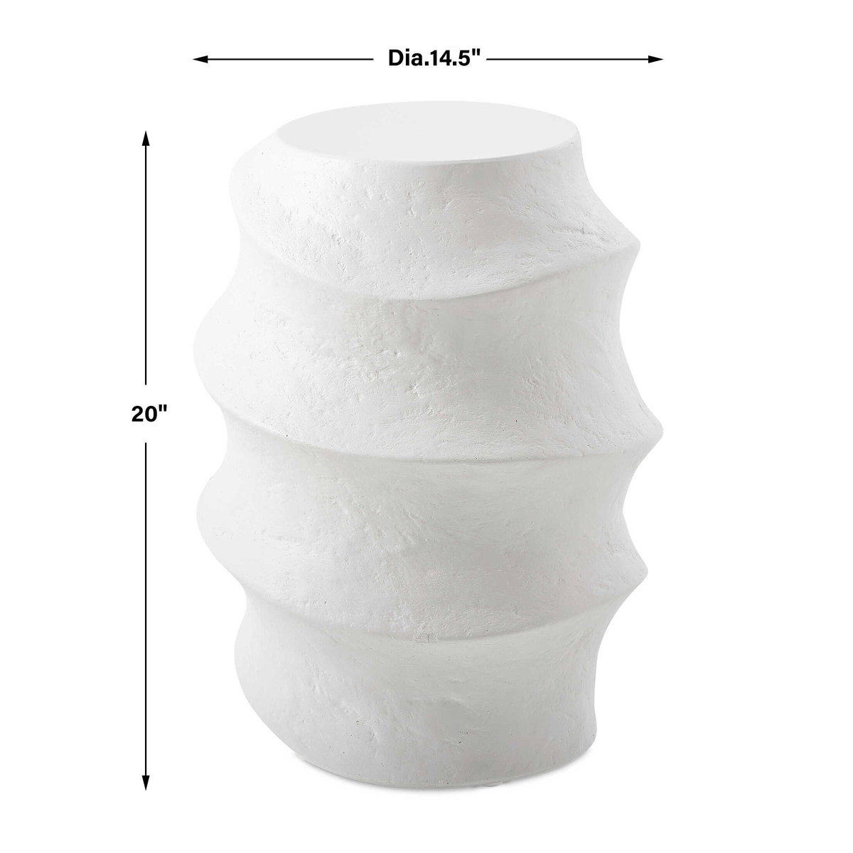 Winded Outdoor White Accent Table, Outdoor Table by Uttermost, 1'2.5" width x 1'8" height x 1'2.5" depth View 3