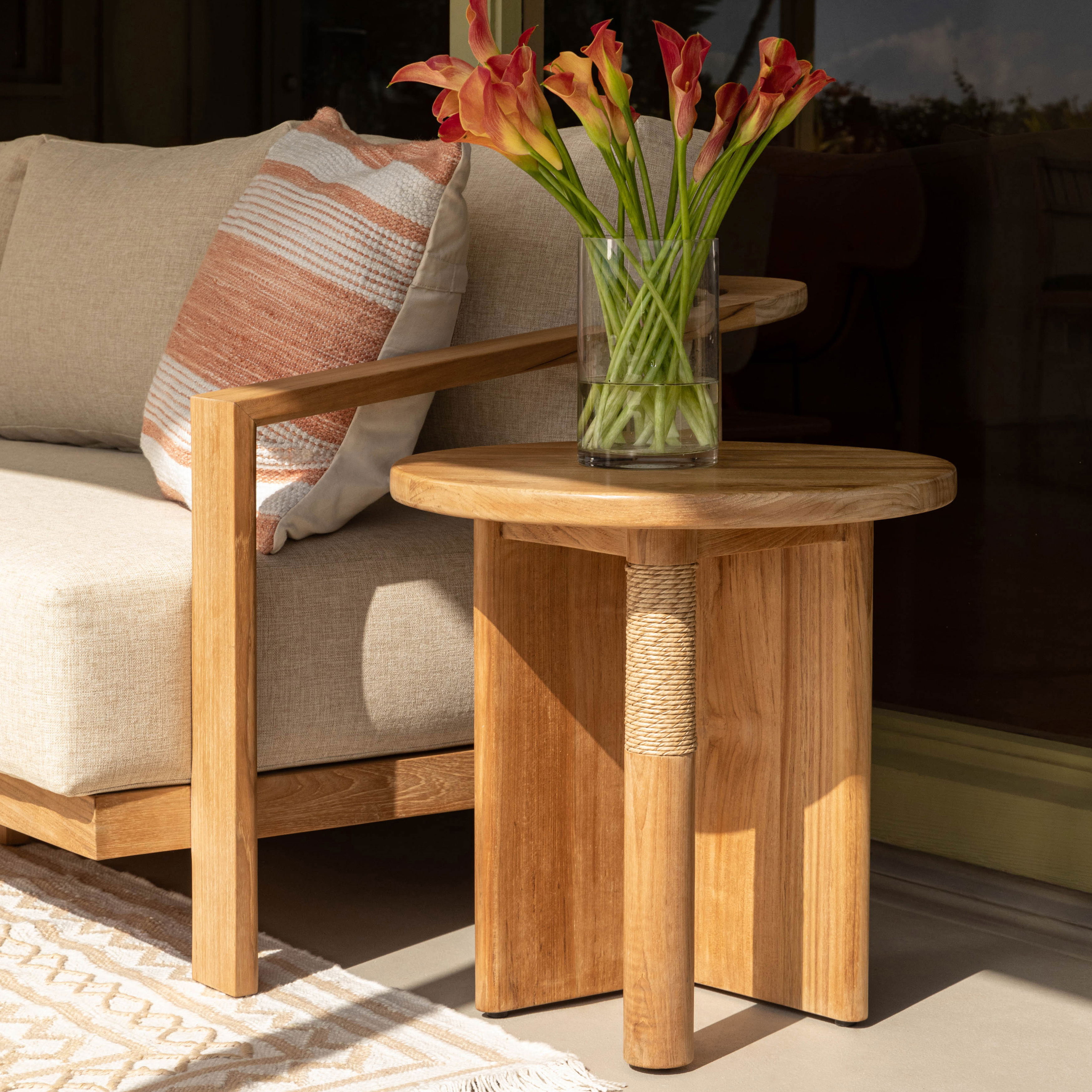 Phaedra Outdoor Side Table Natural large image 