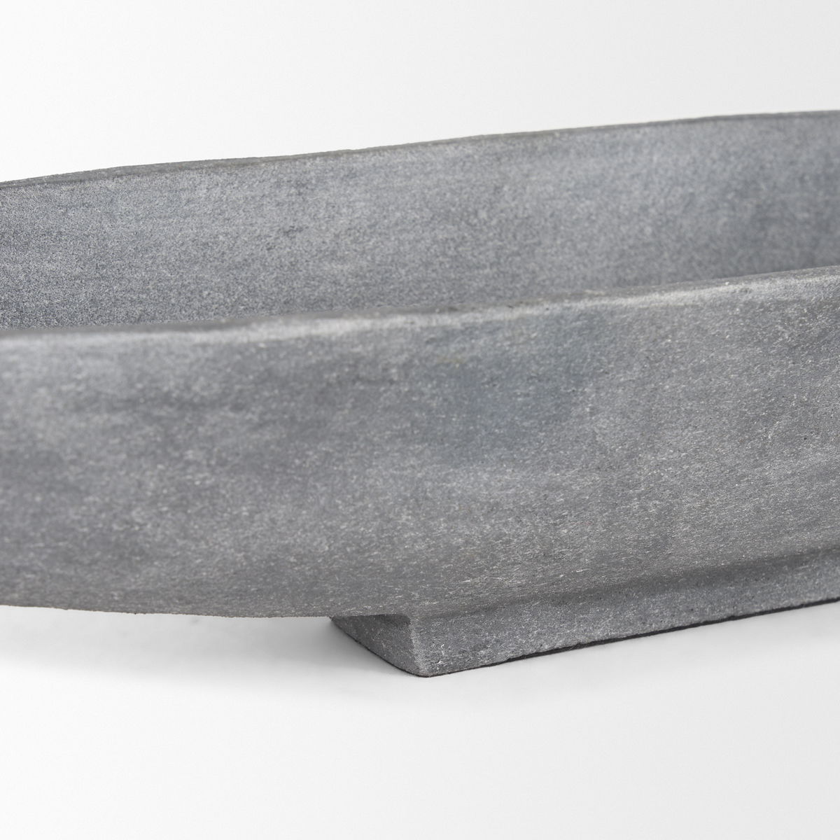 Piero Small Concrete Finished Metal Decorative Bowl, by Mercana, 31.5" length x 5" width x 4" height View 7