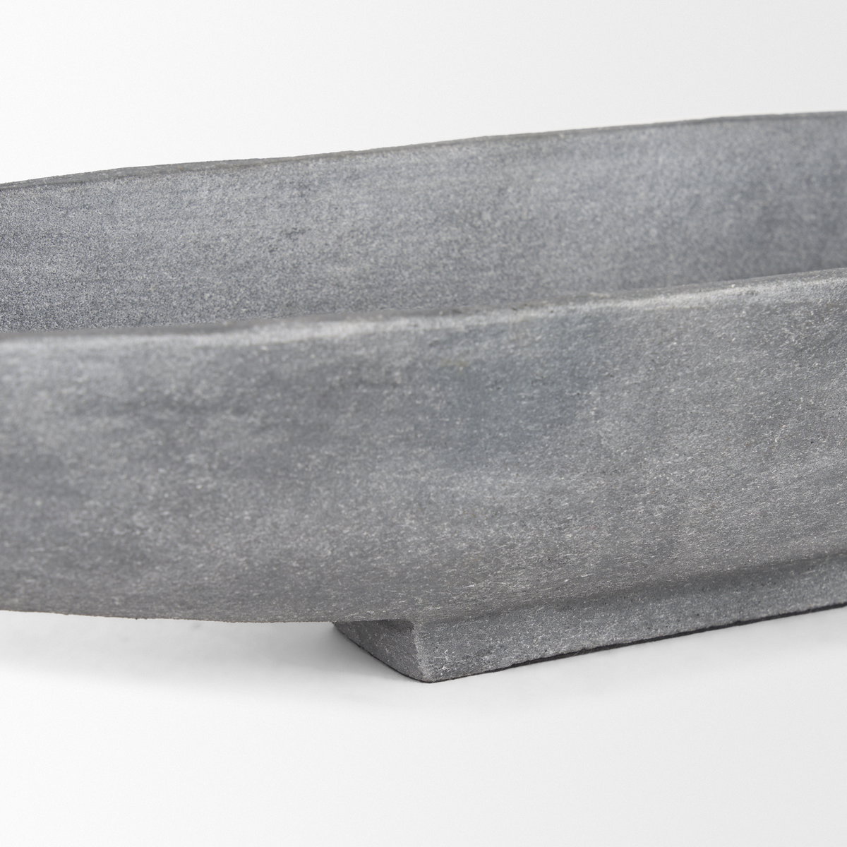 Piero Small Concrete Finished Metal Decorative Bowl, by Mercana, 31.5" length x 5" width x 4" height View 7