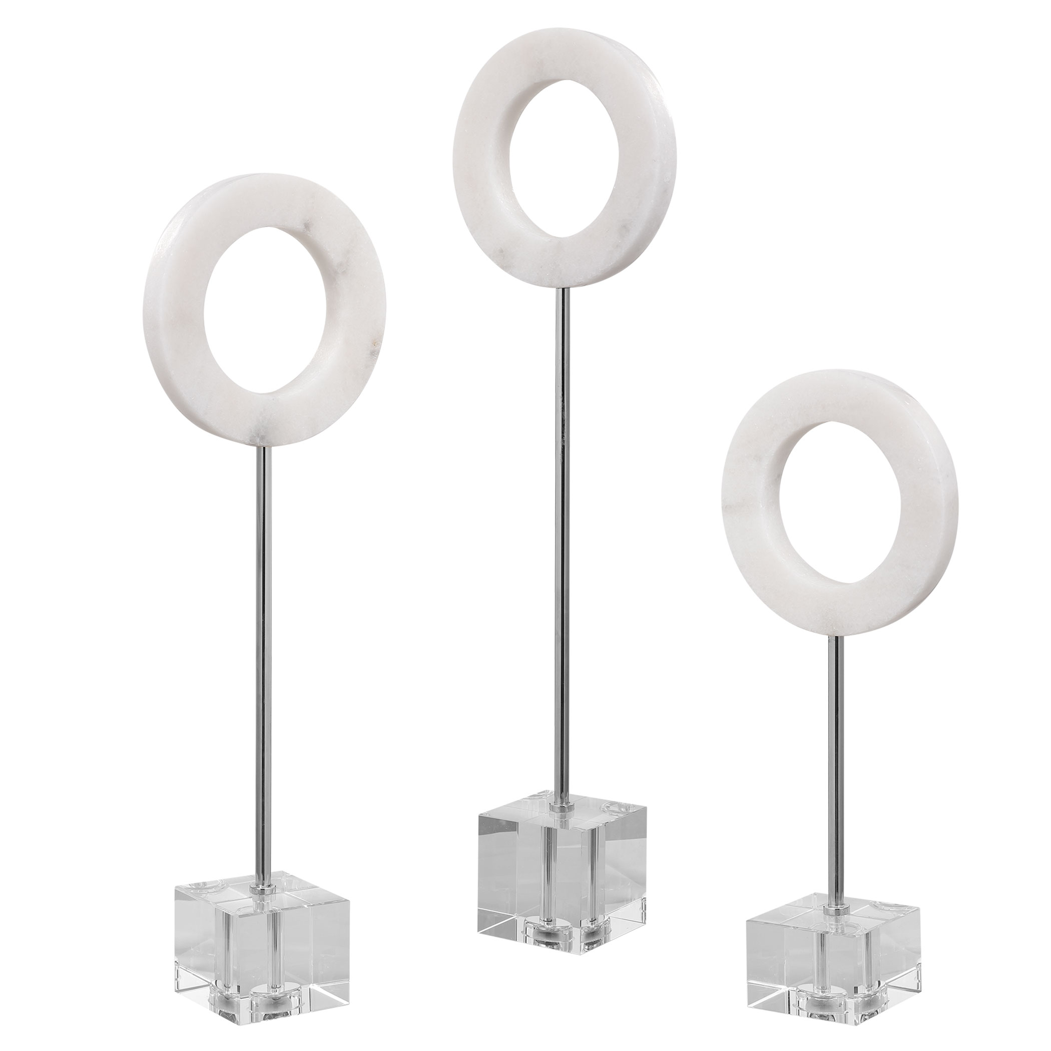 Coin Toss Marble Rings Set/3, Decorative by Uttermost, 6" width x 22" height x 3" depth View 1