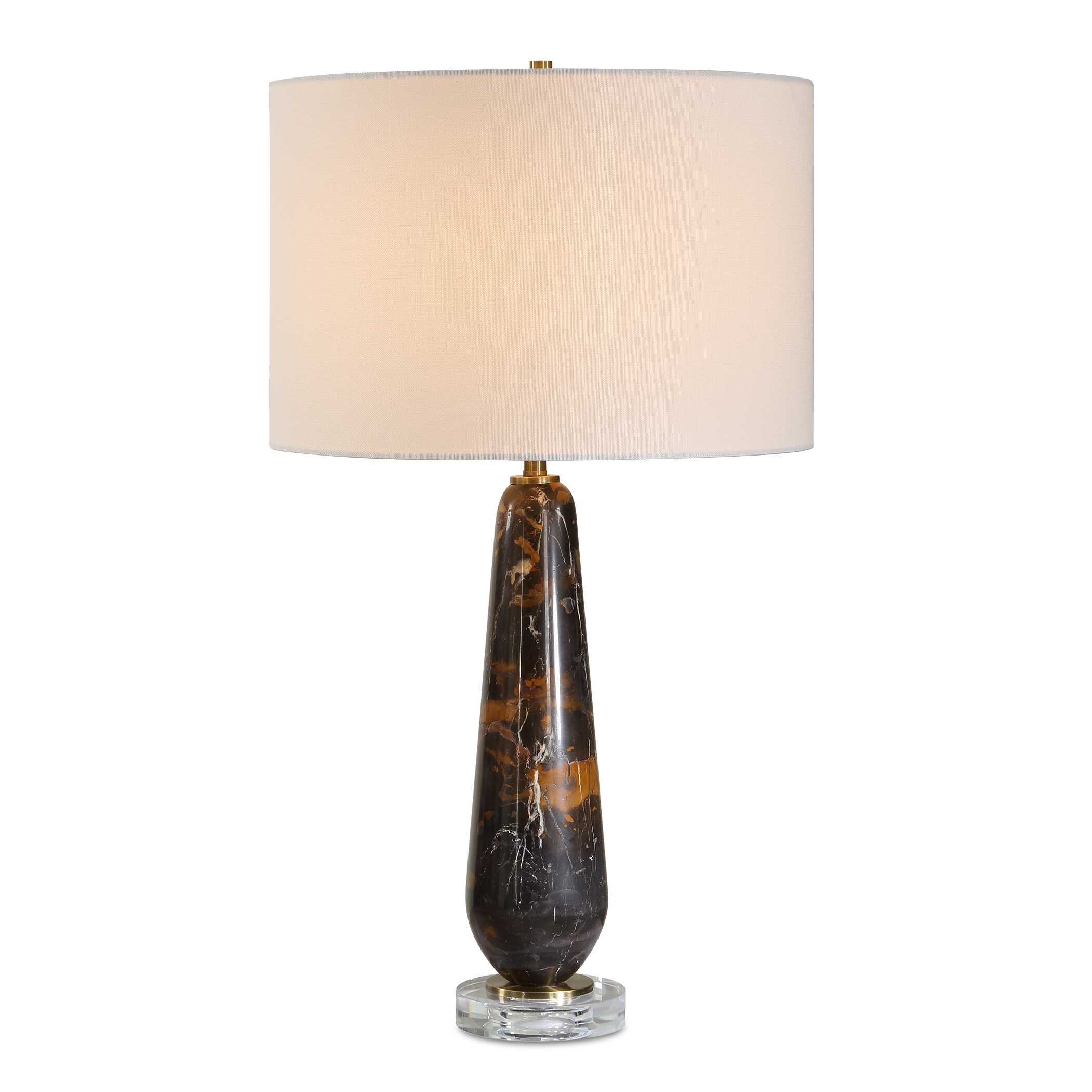 Dames Dark Marble Table Lamp, by Uttermost, 15" width x 26.75" height x 15" depth View 1