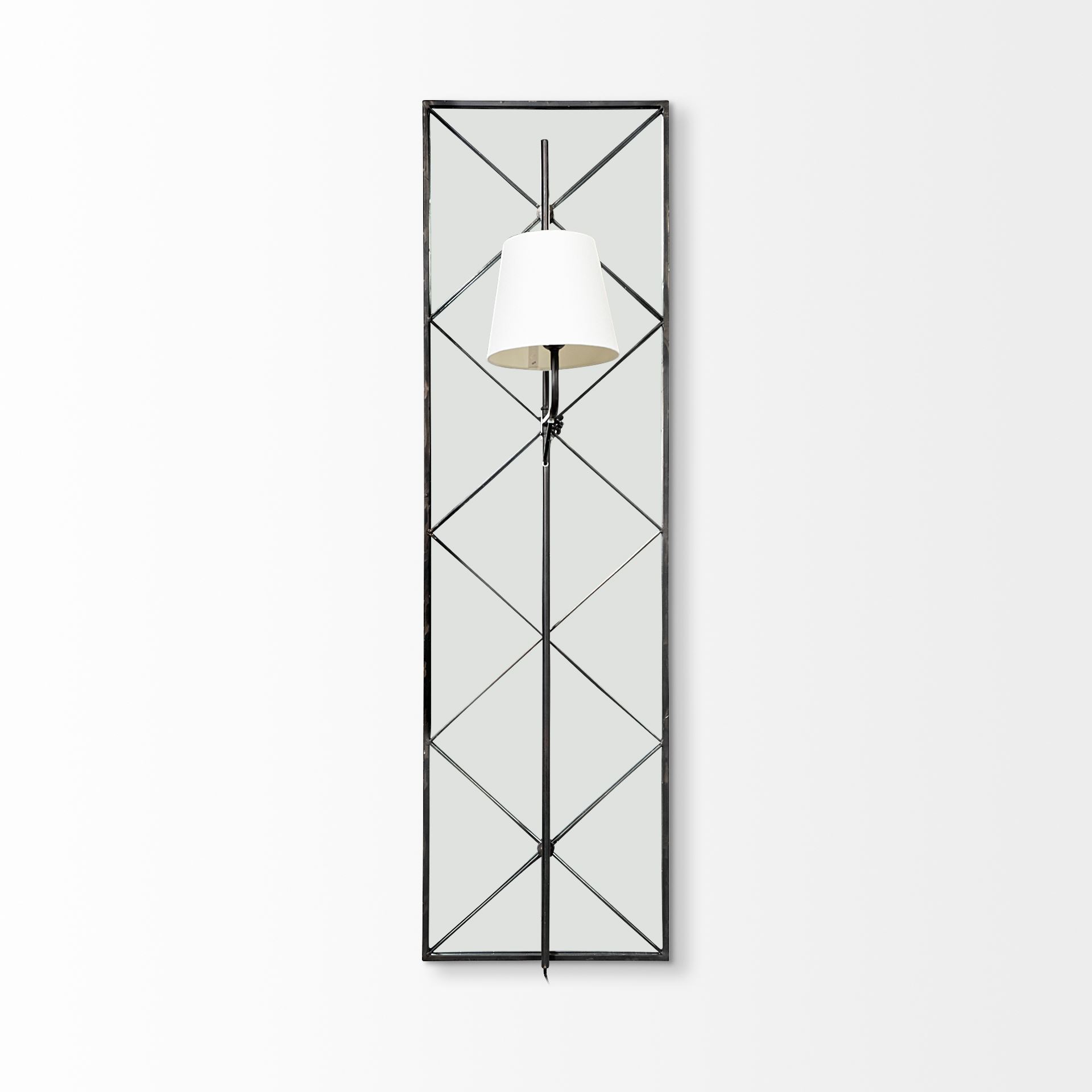 Krissta Black Metal and Mirror Wall Sconce large image 