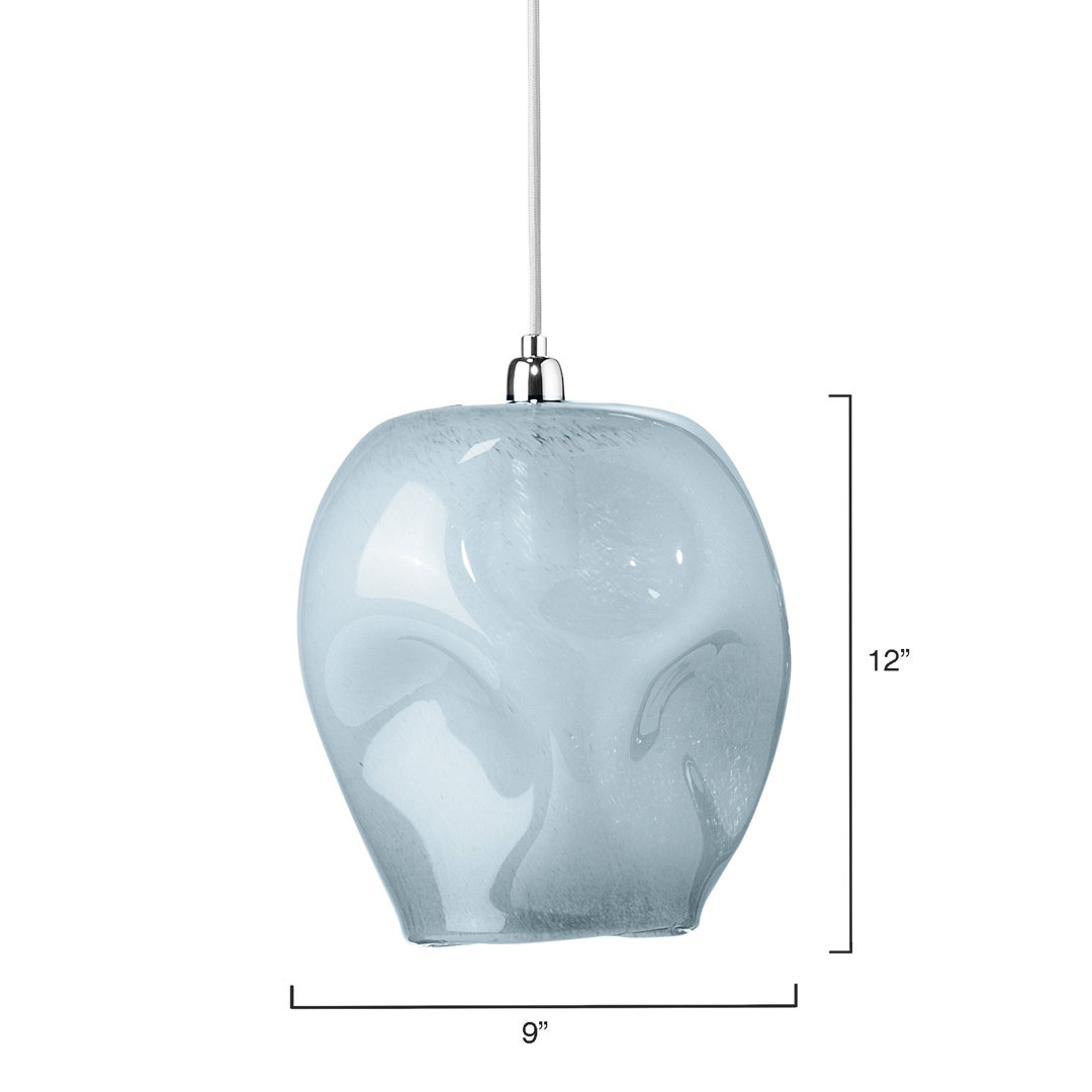 Dimpled Glass Pendant Large In Glass, by Jamie Young, 9" width x 12" height x 9" depth View 7