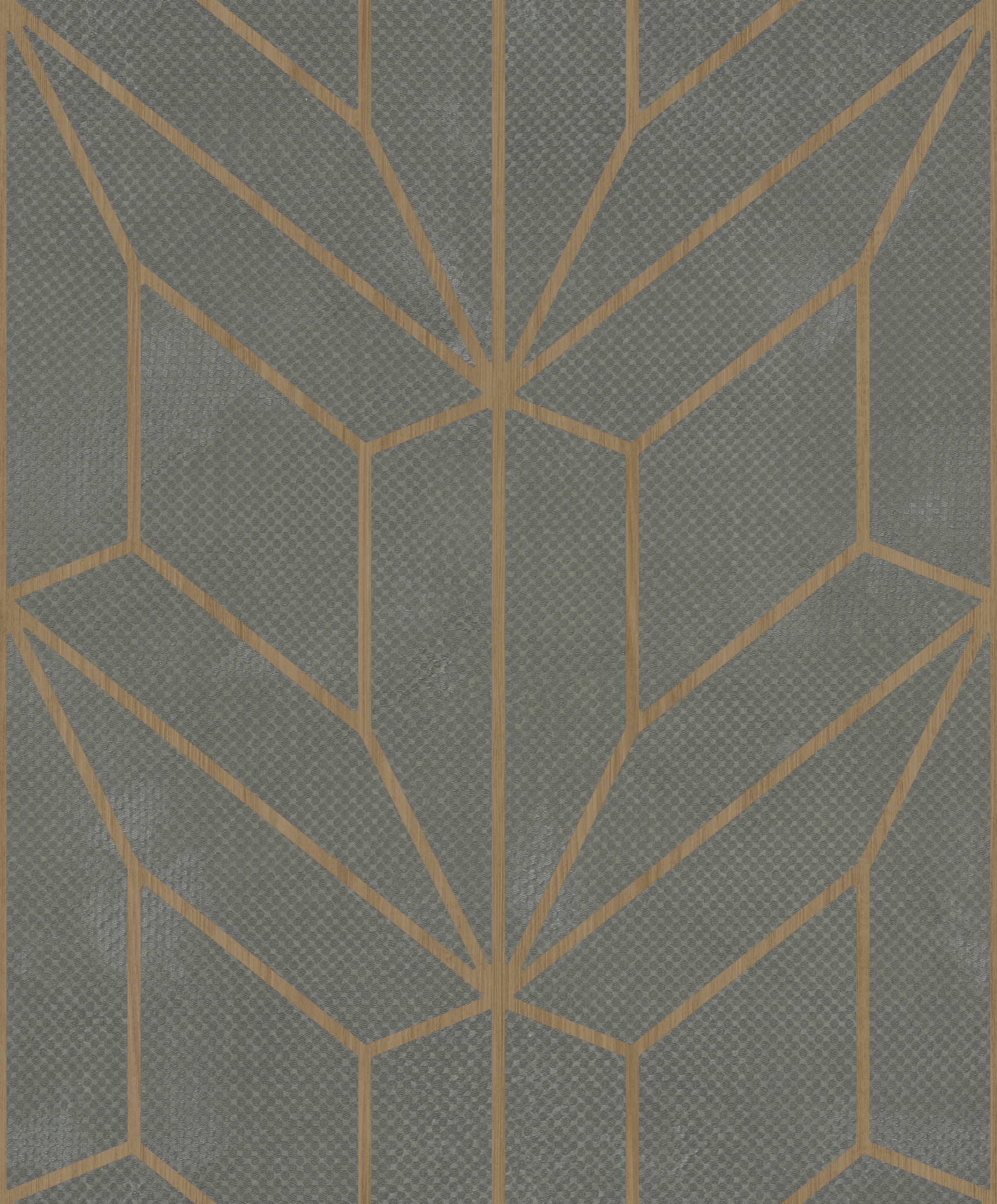 Hammered Diamond Inlay Grey & Wood Wallpaper large image 