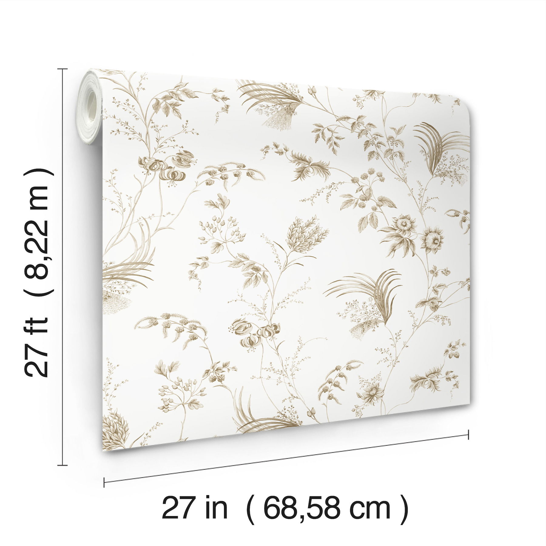 Floral Lace Taupe Wallpaper large image 