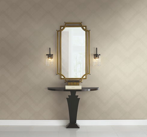 Jazz Age Beige Metallic Wallpaper