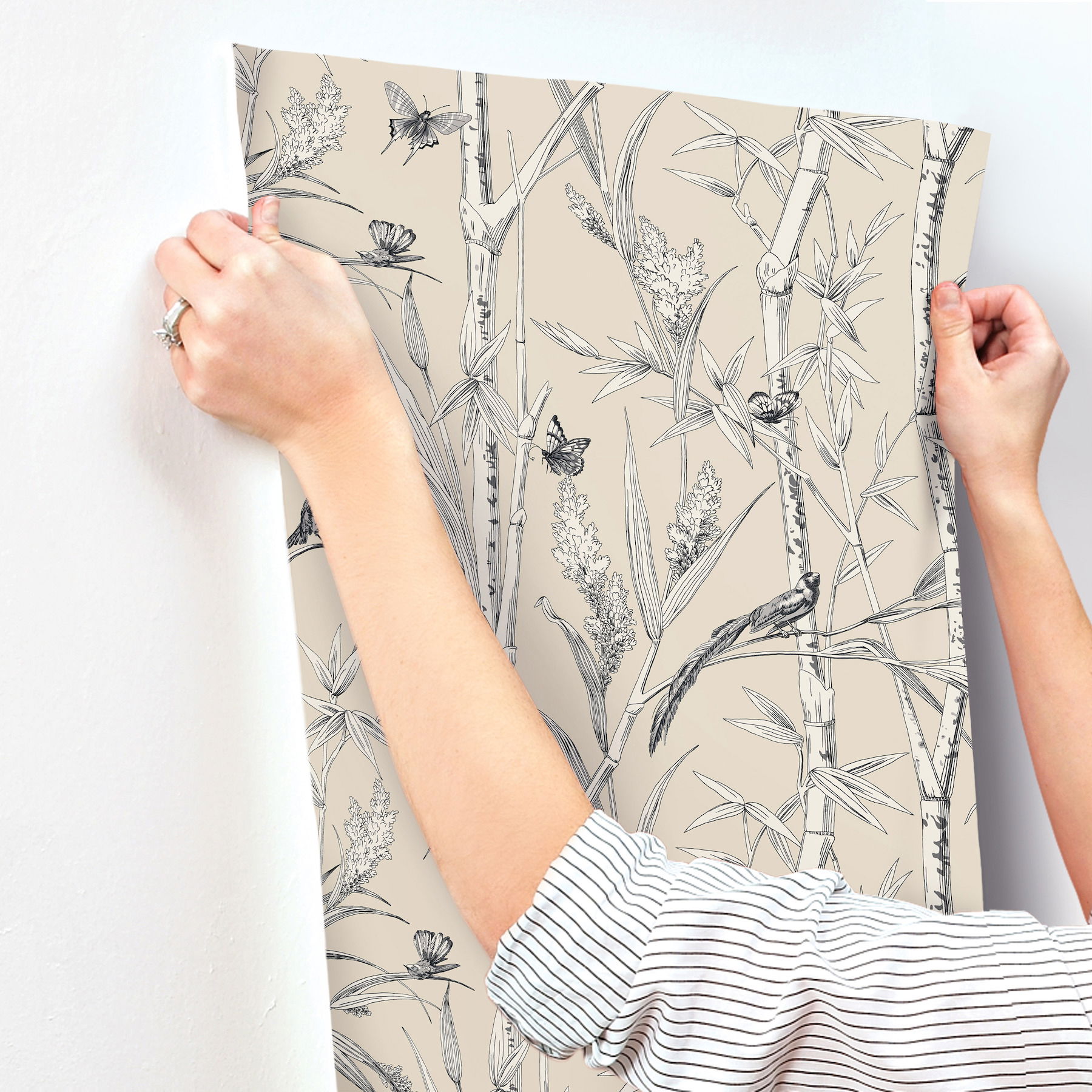 Bambou Toile Beige Wallpaper large image 