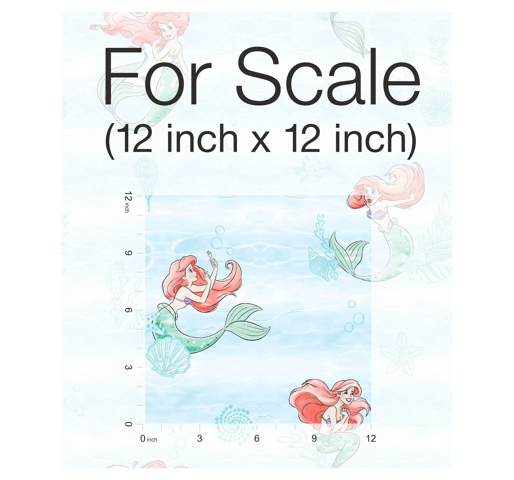 Disney The Little Mermaid Swim Teal Wallpaper, by York Wall, 33' length x 1'8.5" width x 0.02" depth View 3