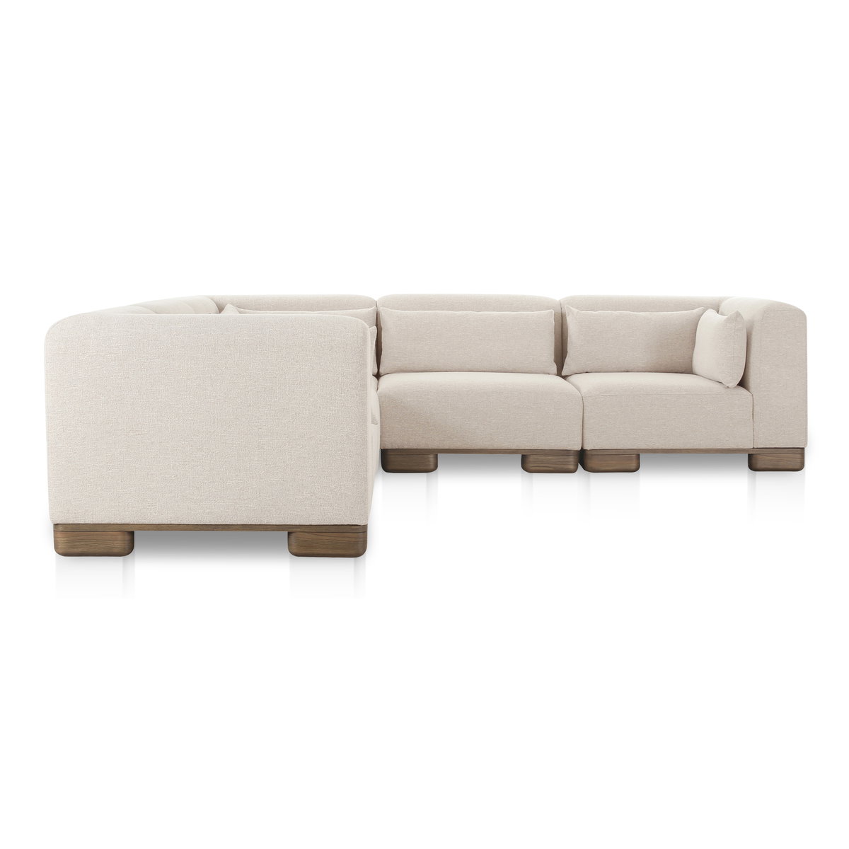 June Classic L-shaped Modular Sectional Oatmeal, Sectional Sofa by Moe's Home, 115" width x 30" height x 115" depth View 3