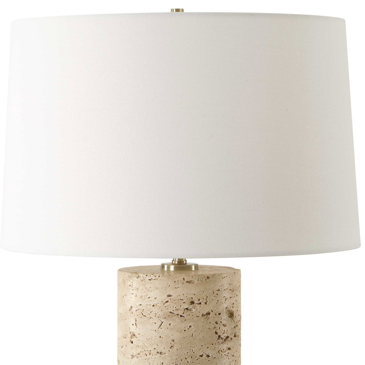 Aubrey Travertine Table Lamp, by Uttermost, 16" width x 24.5" height x 16" depth View 6