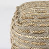 Binita    Gray/Brown Hemp Wool and Cotton Pouf thumbnail 6