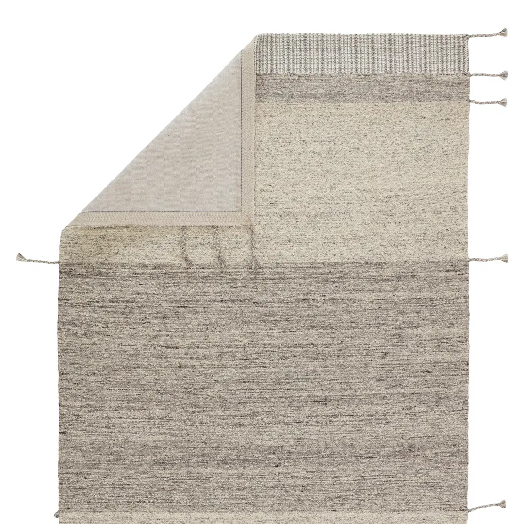 Striped Handmade Handwoven Wool Gray Area Rug large image 