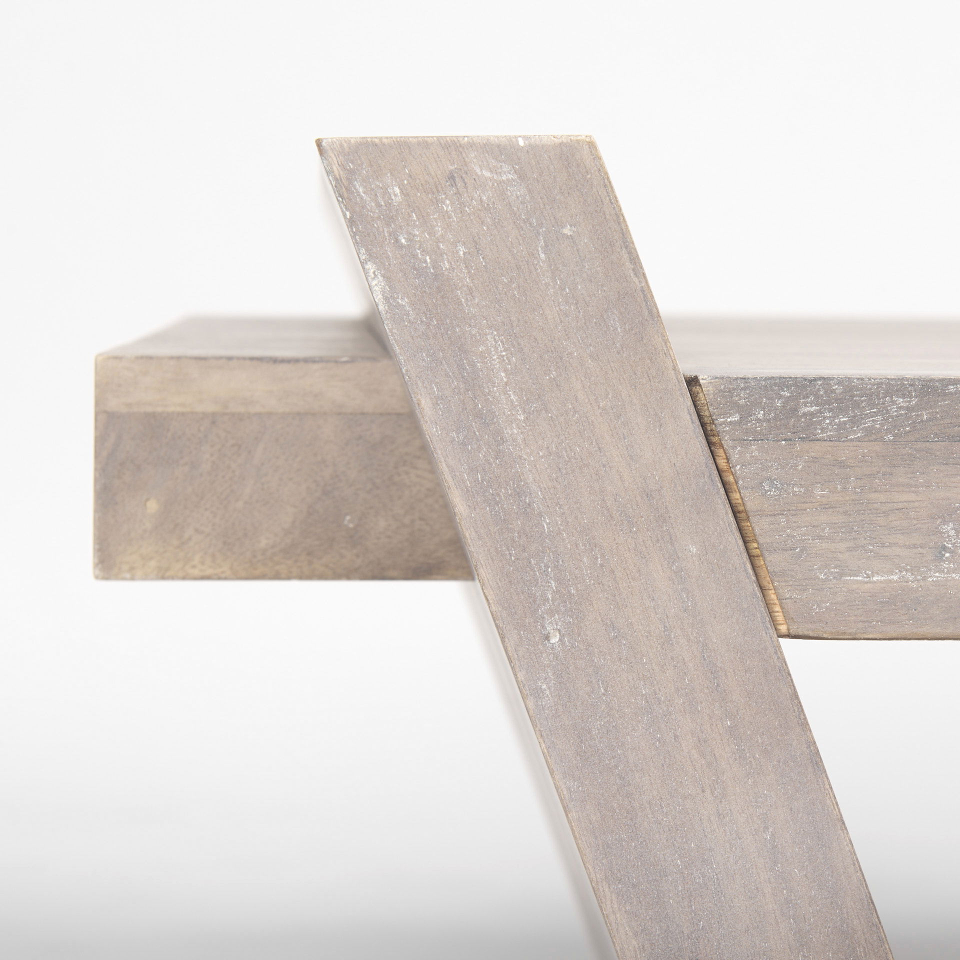 Elaine 59x36 Brown Solid Wood Top & Base Coffee Table, by Mercana, 59" length x 36" width x 16" height View 8