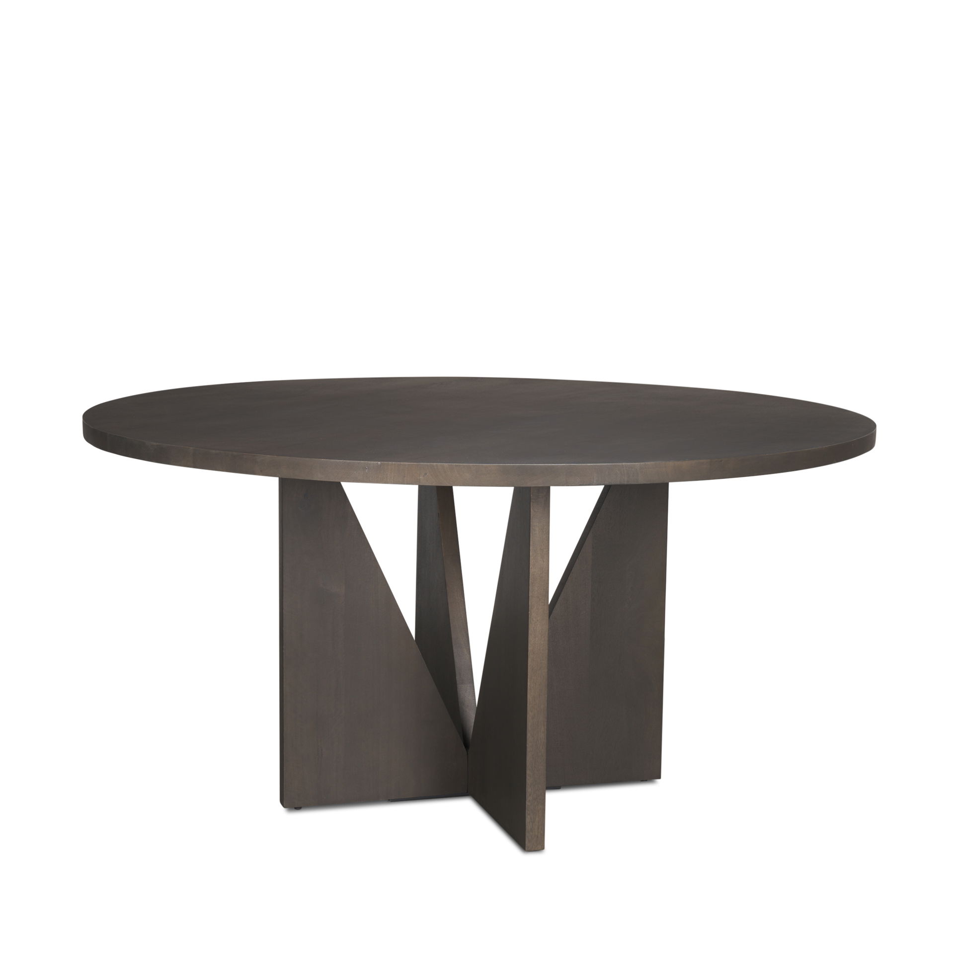 Tarro 60' Round Textured Espresso Wood with Geometrical Base Dining Table large image 