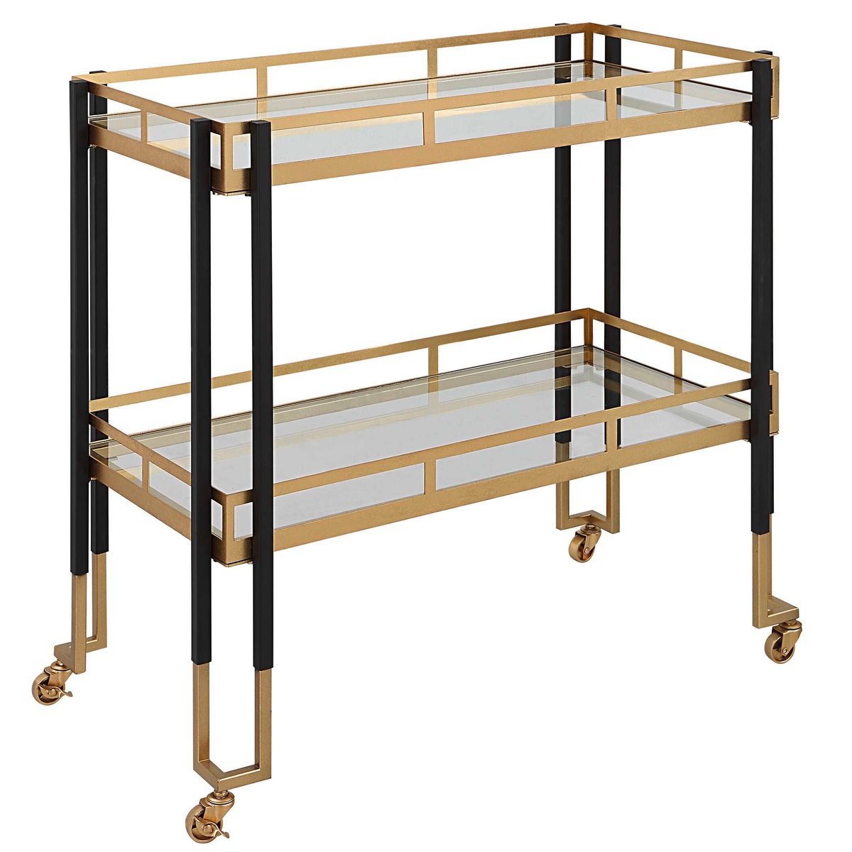 Kentmore Modern Bar Cart, Bar Carts & Cabinet by Uttermost, 32.87" width x 32" height x 17.37" depth View 5