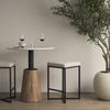 Frodo 26' Seat Height White Fabric Seat Black Metal Base Stool thumbnail 1