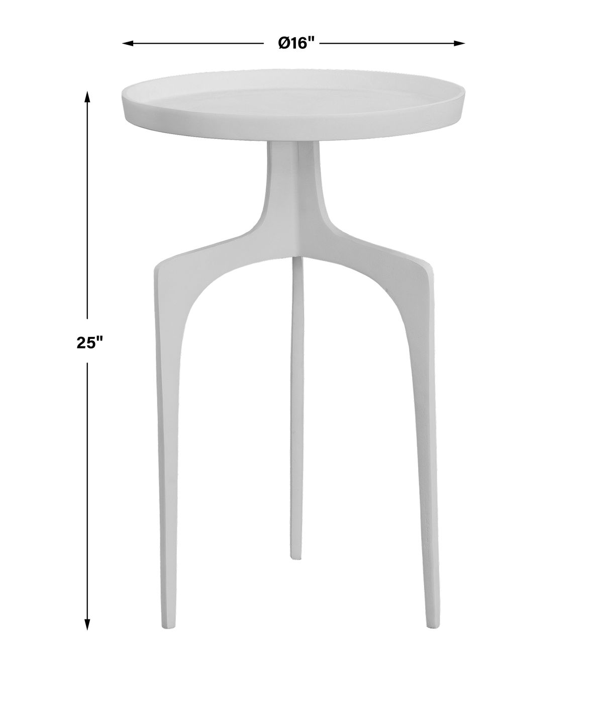 Kenna White Accent Table, Side & End Table by Uttermost, 16" width x 25" height x 16" depth View 3