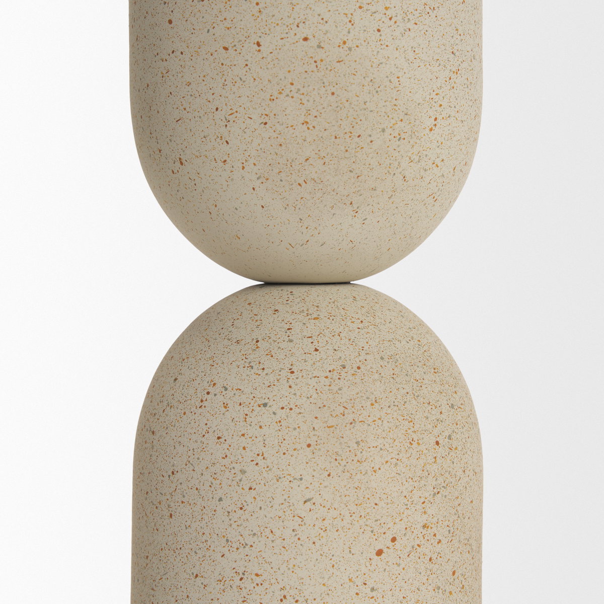 Qamra Medium Beige Textured Metal Pillar Candle Holder Candle Holder, Candles & Candle Holder by Mercana, 3.5" length x 3.5" width x 11" height View 7