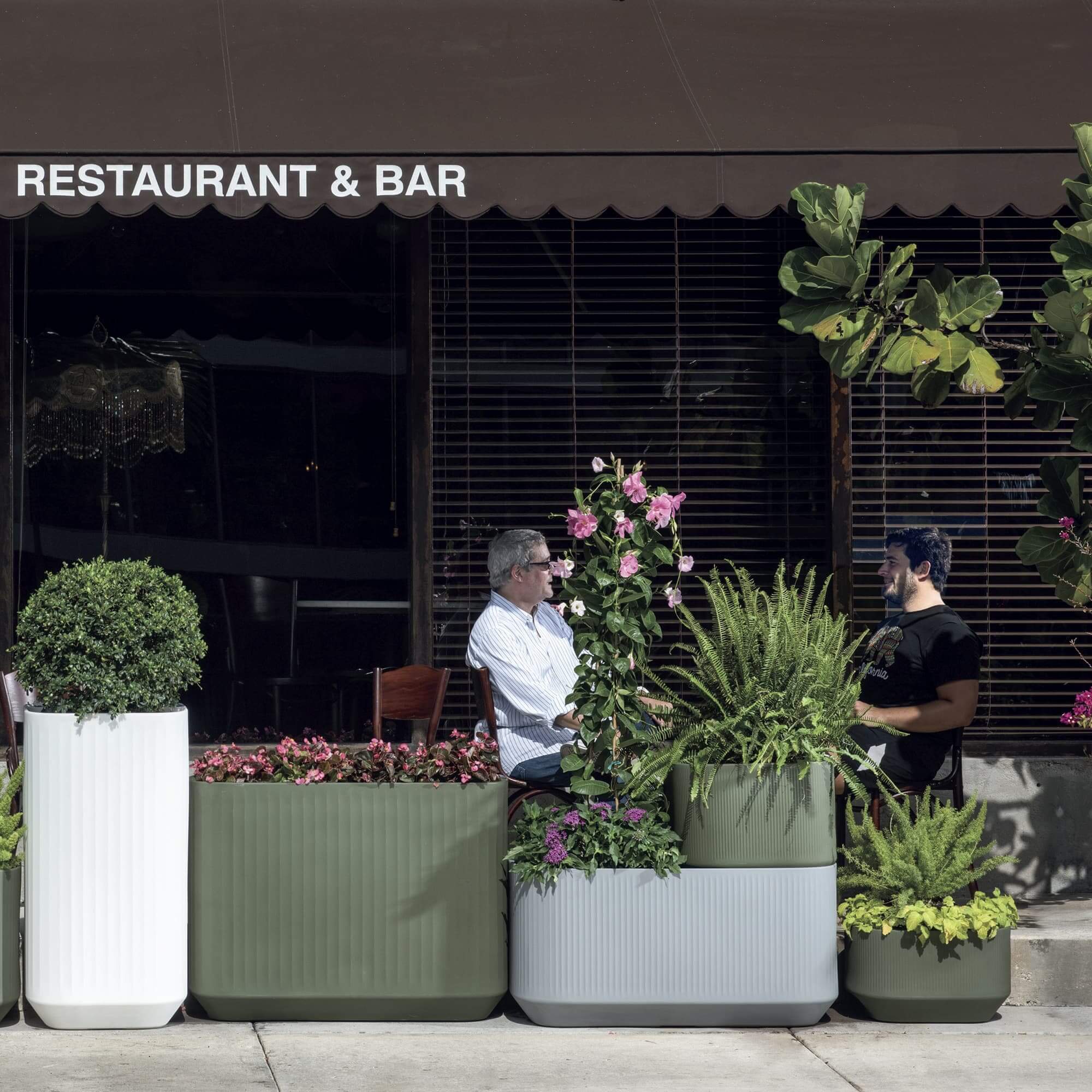 TruDrop Modular Self-Watering Deck Planter -Large Trough -Black, by Crescent Garden, 20" width x 20" height x 40" depth View 2