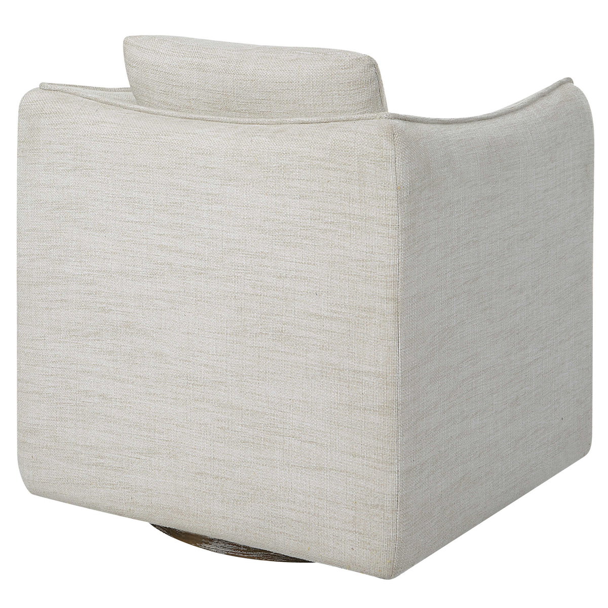 Corben White Swivel Armchair, Accent Chair by Uttermost, 30" width x 30" height x 30" depth View 7