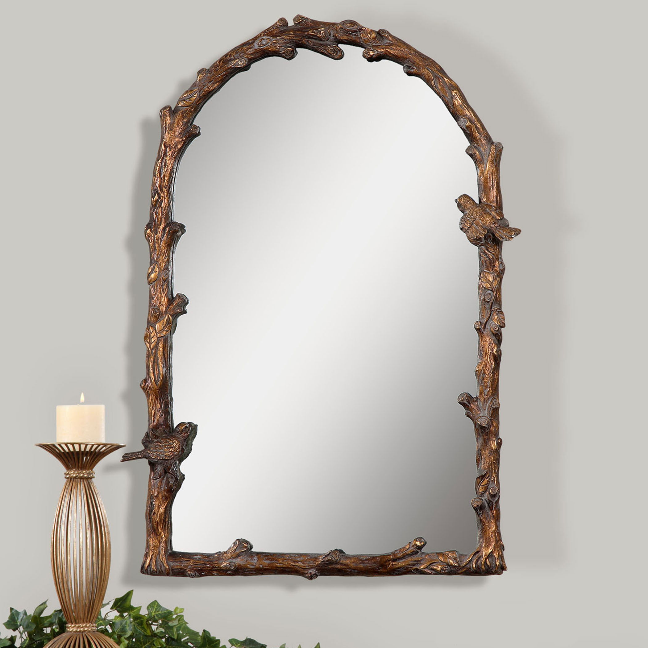 Paza Antique Gold Arch Mirror large image 