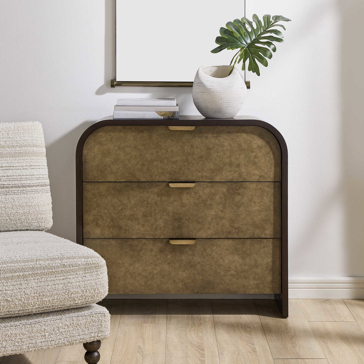 Byrams 3 Drawer Oak Chest, Cabinets & Chest by Uttermost, 36" width x 34" height x 14" depth View 2