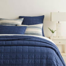 Online Designer Bedroom Liam Blue 100% Cotton Quilt