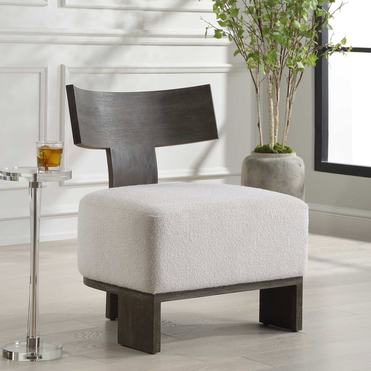 Finlay Dark Walnut Accent Chair, by Uttermost, 27.5" width x 32.25" height x 25.5" depth View 4