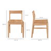 Owing Dining Chair Natural Oak - Set Of Two, by Moe's Home, 19.5" width x 30" height x 20" depth thumbnail 13