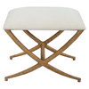 Expedition White Fabric Small Bench, Benche by Uttermost, 23.5" width x 20" height x 16.12" depth thumbnail 1