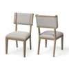 Tenton Open Back Dining Side Chair | Grey Fabric with Brown Wooden, Dining Chair by Mercana, 23.5" length x 19" width x 36.75" height thumbnail 5