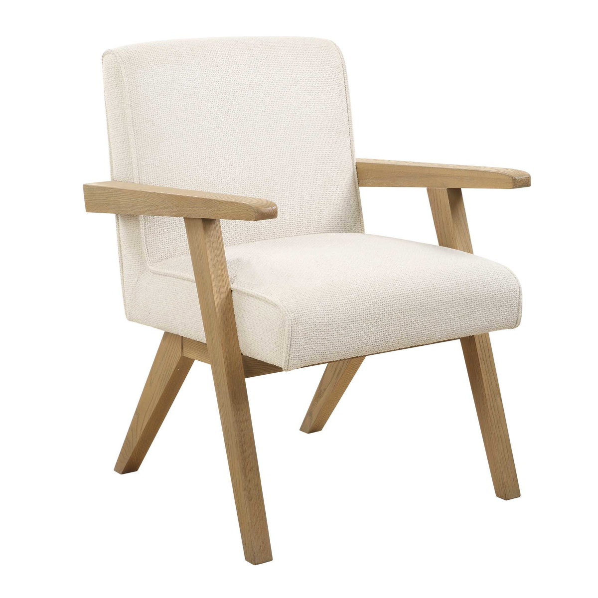 Blakely White Dining Arm Chair, Dining Chair by Uttermost, 25.5" width x 34.5" height x 27" depth View 5