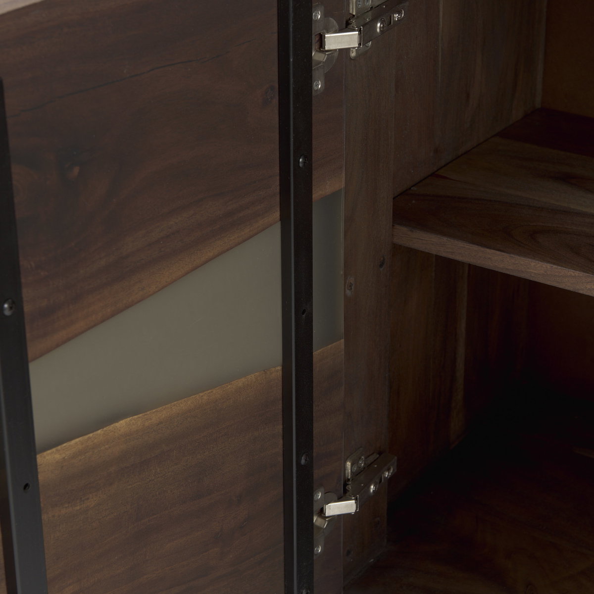 Hemlock 69L x 18W x 30H Brown Wood Sideboard, Sideboards & Buffet by Mercana, 68.9" length x 18.11" width x 29.92" height View 11