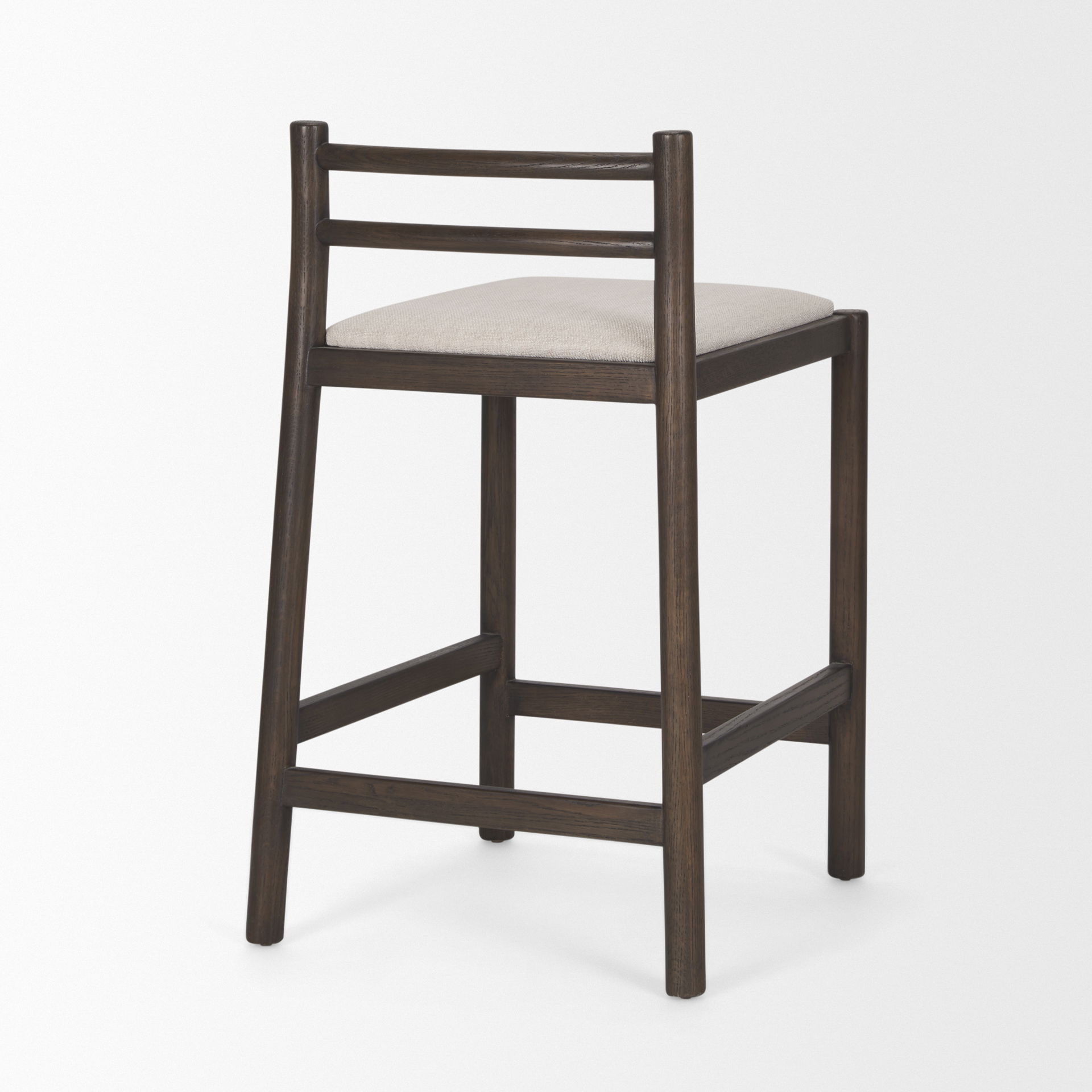Sam Dark Brown Wood with Cream Fabric Counter Stool large image 