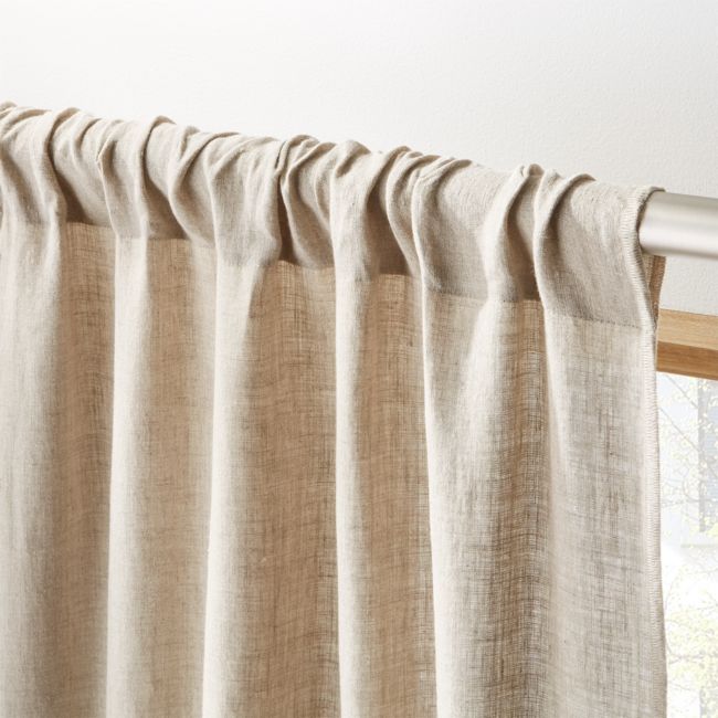 Online Designer Combined Living/Dining Natural Linen Curtain Panel 48"x96